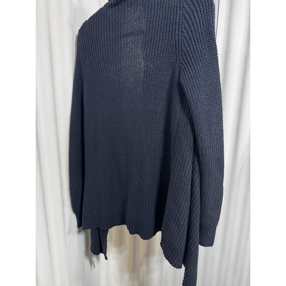 Polo Ralph Lauren Cardigan Sweater Womens Small Hunter Navy Blue W/leather Clasp - Picture 3 of 9